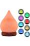 QAAA Himalayan Salt Lamp - Handcrafted USB Drop-Shaped Natural Crystal Night Light with 7-Color LED Auto-Cycling & Real Wood Base Table Lamp - Unique Decorative Gift for Home, Office, and W