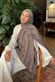 Gg Pattern Ayrobin Floş Jacquard Shawl Soft Brown - 2