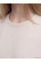 Two Mt Shop Quality Xside Beige Diver Fabric Plain Oversize Short Sleeve Women's T-Shirt - 3