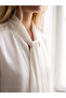Alita City Lcw Vision Ecru Plain Tie Neck Long Sleeve Women's Blouse with a Difference - 3