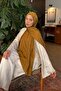 Gg Pattern Ayrobin Floral Jacquard Shawl Camel