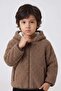Children's Hooded Plush Coat Brown - 2