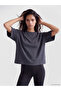 Two Mt Shop Quality Xside Anthracite Diving Fabric Plain Oversize Short Sleeve Women's T-Shirt - 2