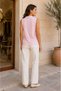 Women's Polo Collar Button Detailed Sleeveless Slim Knitwear Blouse - 3