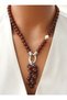 Agate Stone Design Necklace - Multi-Colored -