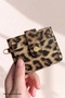 Leopard Patterned Tan Card Holder with Keychain Detail - 2