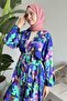 Floral Viscose Turquoise Double Set - 3