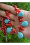 Turquoise Coral Stone Necklace - Multicolor - - 5