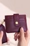 Burgundy Card Holder with Keychain Detail