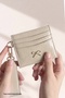 Beige Card Holder with Ribbon Detail