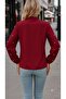 Women's Long Sleeve Bow Collar Crepe Blouse with Pearls - 3