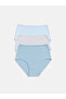 Özmarka New Season Blue High Waist Classic Panties 3-Piece Set
