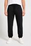 Men's Two-Thread Elastic Waist Lace-Up Regular Fit Jogger Sweatpants - Black - 4