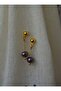 Black Pearl Earrings - Gold Color - - 4