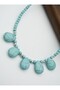 Turquoise Stone Necklace - Multicolor - - 2