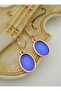Anthea Pink Plated Earrings - Blue - - 3