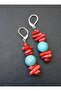 Turquoise Coral Earrings - - 2