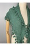 Hand knitted design bohemian triangle shoulder scarf shawl - 2