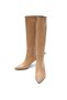 Women's Heeled Boots with Skin-Colored Belt Detail - 2