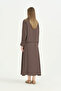 Basic Shirt Skirt Set - Brown - 4