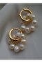 Pearl Earrings - Gold Color -