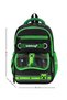 Boy's Black Green Pixel Game Themed 3-Piece School Bag Lunch Box Pen Holder Set Daily Use - 5