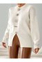 Women's Knitwear Sweater with Pearl and Button Details - 3