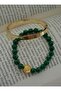 Malachite Natural Stone and Clamp Bracelet - Green - - 4