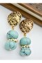 Turquoise Stone Design Earrings - Multicolor -