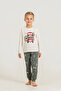 Boys' Pajama Set, Long Sleeve, 100% Cotton Combed Single Jersey, Round Neck, Beep Beep London Bus Printed - 4