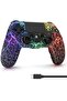 وحدة تحكم لجهاز PS4، مع إضاءة RGB، بطارية 1000 مللي أمبير، اهتزاز مزدوج، تحكم حركي سداسي المحاور