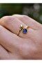 Sapphire Stone Handmade Ring - Gold Color -