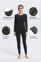 Women's Black Thermal Underwear Set 3-Piece Set - 7