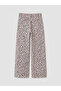 Peak New Season Pink Leopard Patterned Girls' Gabardine Trousers - 3