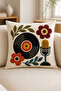 Retro Music Themed 3D Embroidery-Looking Digital Printed Decorative Throw Pillow Cover 43X43 cm – (Double-Sided) - 6