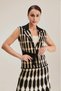 Sleeveless Jacket with Geometric Patterns Multicolor