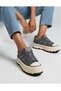 Genuine Suede Leather 4 cm High Sole Women's Anthracite Gray Sneaker Sports Shoes - 6