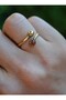Agate Stone Bronze Ring - Brown -