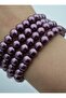 Glass Pearl Bracelet and Necklace - Pink - - 2