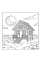 Beach Homes 40-Page Coloring Book-Thick Pages (21 X 21 cm) Suitable for Children and Adults - 4
