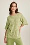 Patterned Knitted Blouse Multicolor
