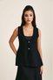 Sleeveless Button-Down Jacket Black
