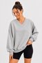 Women's Oversize V-Neck Embroidered Sweatshirt