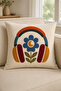 Retro Music Themed 3D Embroidery-Looking Digital Printed Decorative Throw Pillow Cover 43X43 cm – (Double-Sided) - 5