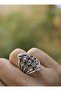 Bohemian ring - silver color - - 2