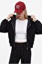 Women's Zane Black Polka Dot Detailed Zippered Sweatshirt Waist Sweatpants Bottom Top Set - 3