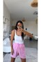 Pink Tensel Fabric Basic Shorts