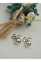 Ball earrings - silver color - - 2