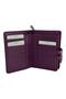 Plum Genuine Leather Double Folded Snap Fastener Vertical Sports Model Women's Wallet // 9741-Plum - 3