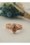 Zircon shuttle stone ring - rose -